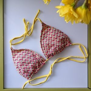Y2K Crochet Rainbow Tie Bikini Top